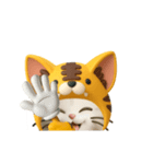 【3D】今日も全力応援！虎ぽんにゃんの日常（個別スタンプ：12）