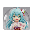 スプーンみなみちゃんカプセルトイ(四角型)（個別スタンプ：1）