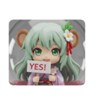 さる耳みなみちゃんカプセルトイ(四角型)（個別スタンプ：1）