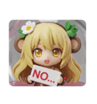 さる耳みなみちゃんカプセルトイ(四角型)（個別スタンプ：2）