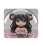 さる耳みなみちゃんカプセルトイ(四角型)（個別スタンプ：7）