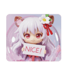 さる耳みなみちゃんカプセルトイ(四角型)（個別スタンプ：8）