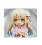 ピンクのファー精霊みなみちゃん（個別スタンプ：1）