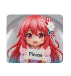 ピンクのファー精霊みなみちゃん（個別スタンプ：5）
