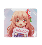 ピンクのファー精霊みなみちゃん（個別スタンプ：8）