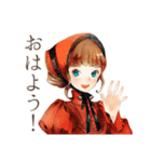 クラシカルレディの乗馬レッスン（個別スタンプ：2）
