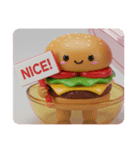 ハンバーガーカプセルトイ(四角型)（個別スタンプ：1）