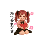 毎日使える♡赤髪ツインテールちゃん。（個別スタンプ：4）