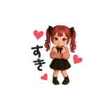 毎日使える♡赤髪ツインテールちゃん。（個別スタンプ：23）