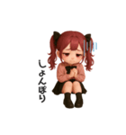 毎日使える♡赤髪ツインテールちゃん。（個別スタンプ：26）
