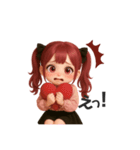 毎日使える♡赤髪ツインテールちゃん。（個別スタンプ：27）