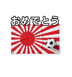 日章旗とサッカーボール（個別スタンプ：37）