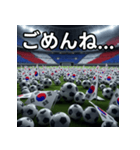 韓国国旗とサッカーボール（個別スタンプ：4）