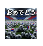 韓国国旗とサッカーボール（個別スタンプ：37）