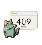 クッキー猫のHTTPステータスコード（個別スタンプ：20）