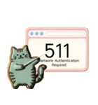 クッキー猫のHTTPステータスコード（個別スタンプ：39）