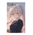 銀髪ポニーテールの涙（個別スタンプ：15）