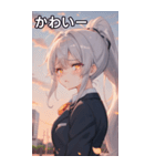 銀髪ポニーテールの涙（個別スタンプ：16）