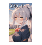 銀髪ポニーテールの涙（個別スタンプ：21）