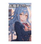 青髪ウェーブの甘い微笑み（個別スタンプ：28）