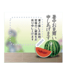 【書き込める 暑中見舞い 夏 サマー】（個別スタンプ：4）