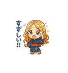 可愛い浴衣女子の夏用LINEスタンプ（個別スタンプ：8）