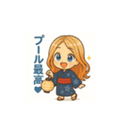 可愛い浴衣女子の夏用LINEスタンプ（個別スタンプ：16）