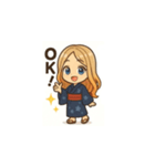可愛い浴衣女子の夏用LINEスタンプ（個別スタンプ：22）