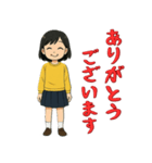 明るい女の子の喜怒哀楽スタンプ（個別スタンプ：5）