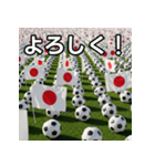 日本国旗とサッカーボール（個別スタンプ：1）