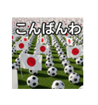 日本国旗とサッカーボール（個別スタンプ：18）