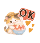 Vol.4☆【敬語/真夏】ふわふわ三毛猫（個別スタンプ：3）
