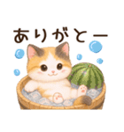 Vol.4☆【敬語/真夏】ふわふわ三毛猫（個別スタンプ：6）