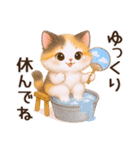 Vol.4☆【敬語/真夏】ふわふわ三毛猫（個別スタンプ：19）