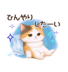Vol.4☆【敬語/真夏】ふわふわ三毛猫（個別スタンプ：34）