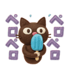 大人かわいい絵本の猫41[夏]3DフェルトVer（個別スタンプ：3）
