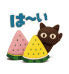大人かわいい絵本の猫41[夏]3DフェルトVer（個別スタンプ：8）