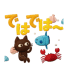 大人かわいい絵本の猫41[夏]3DフェルトVer（個別スタンプ：40）