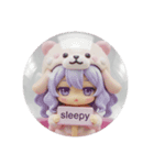 トイプードル着ぐるみみなみちゃん(丸型)（個別スタンプ：1）