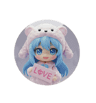 トイプードル着ぐるみみなみちゃん(丸型)（個別スタンプ：3）