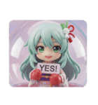 ボクシングみなみちゃんカプセル(四角型)（個別スタンプ：3）