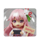 ゲームをしている精霊みなみちゃん（個別スタンプ：4）