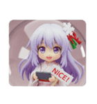 ゲームをしている精霊みなみちゃん（個別スタンプ：5）
