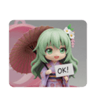 和傘の精霊みなみちゃんカプセルトイ（個別スタンプ：2）