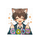 ゆるっと脱力系猫耳の男の子（個別スタンプ：13）