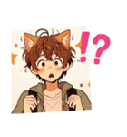 ゆるっと脱力系猫耳の男の子（個別スタンプ：14）
