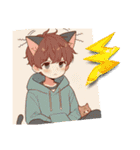 ゆるっと脱力系猫耳の男の子（個別スタンプ：19）