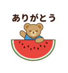 推し色テディベアの夏【青】（個別スタンプ：5）