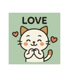 しろねこ感情スタンプ（個別スタンプ：3）
