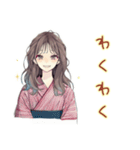 ふんわり大人女子★浴衣お祭りデート（個別スタンプ：34）